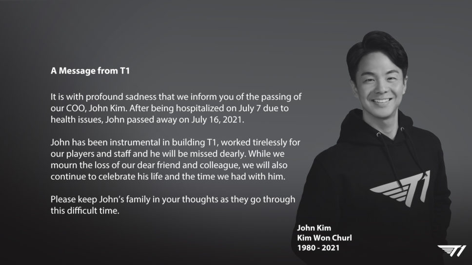 T1 COO, John Kim, dies following health struggles cover image