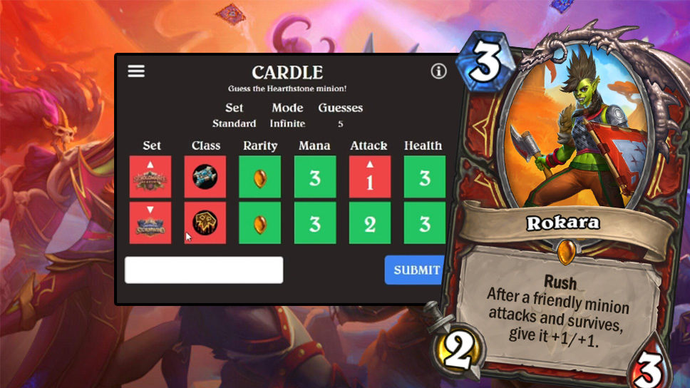 Wordle, the game that took Twitter by storm now has a Hearthstone version: Cardle! cover image