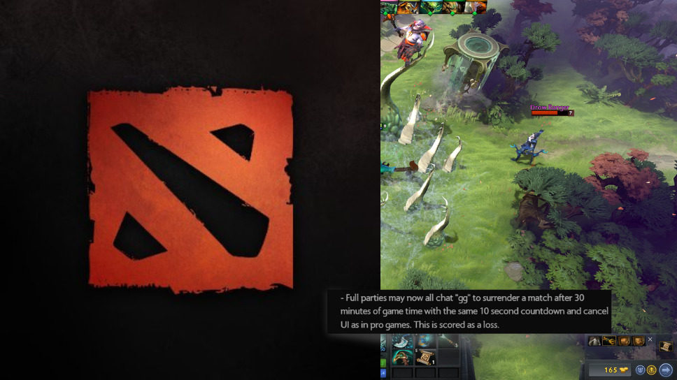 Dota gameplay update experiments with a surrender button, plus additional queue changes cover image