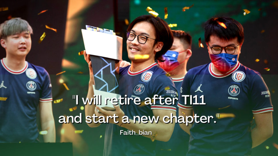 Faith_bian plans to retire after TI11, drops explanation on TI10 finals cover image