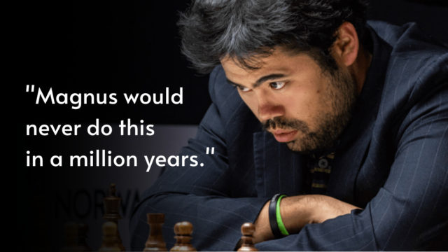If Nakamura were to play 100 games of bullet chess (1 minute time control  each side) against Carlsen, then how many W or D or L will Hikaru  realistically score? - Quora