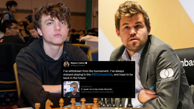 Magnus Carlsen vs Hans Moke Niemann, Quarter Final Game 1