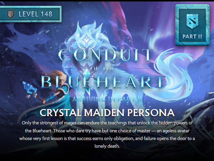 2022 Battle Pass part 2 – The Crystal Maiden persona  arrives as the Conduit of the Blueheart cover image