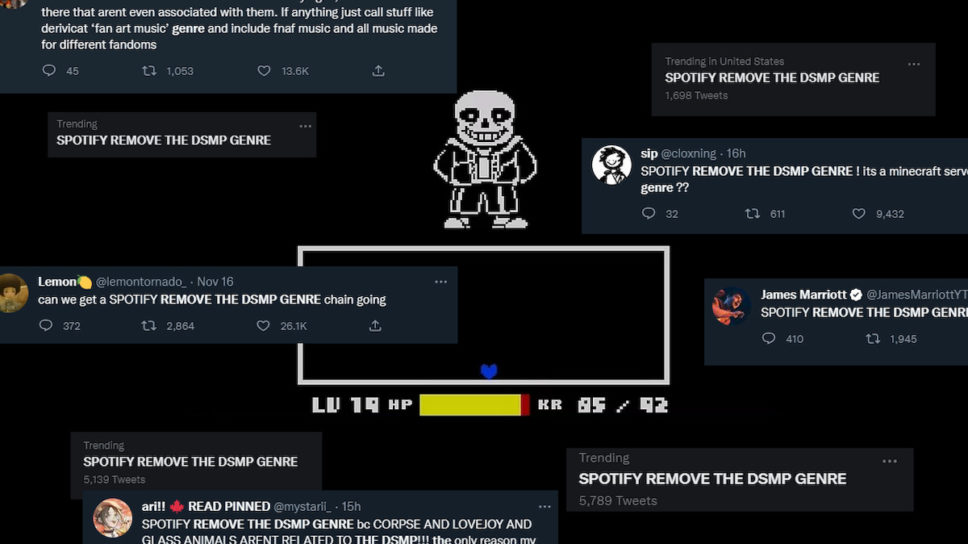 Undertale music fans are begging Spotify to remove the DSMP genre cover image