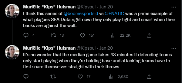 Kips commented on SEA DPC's playstyle.