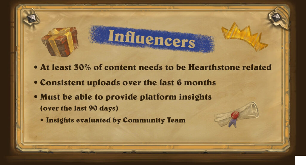 Influencer requirements (Image via Blizzard Entertainment)