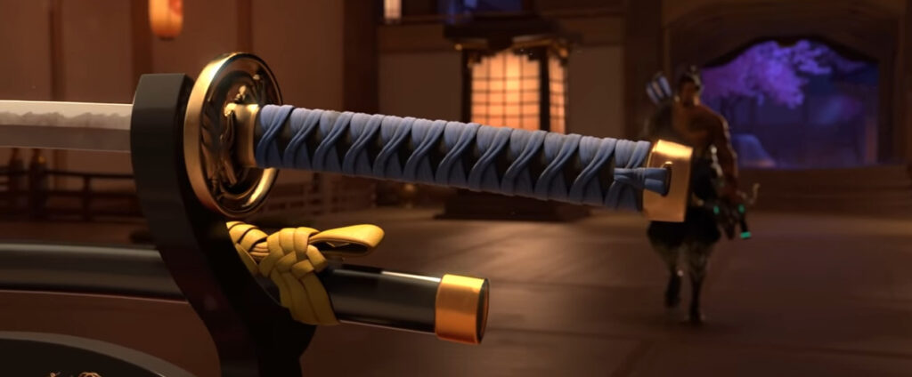 Hanzo's sword in Hanamura (Image via Blizzard Entertainment)