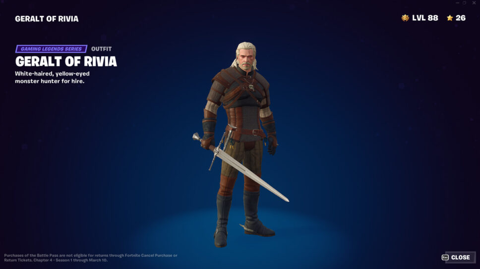 How to unlock Geralt of Rivia in Fortnite cover image