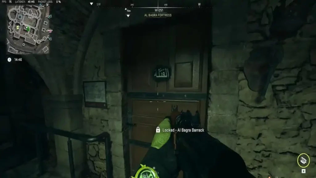 One of the doors that players can unlock with the Al Bagra barrack Key.