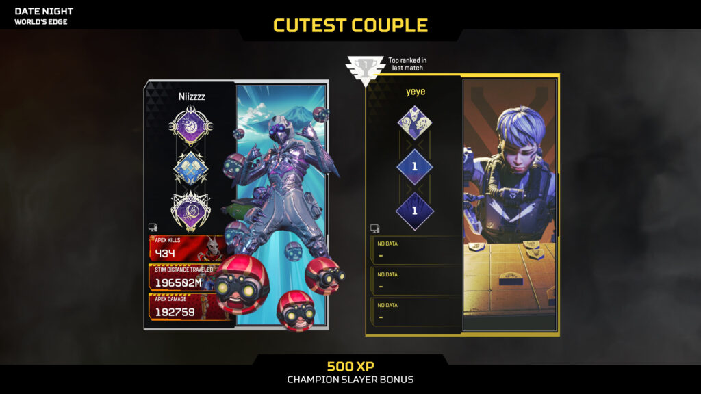 Wipe out the lobby and you can be the Cutest Couple in the Apex Games!