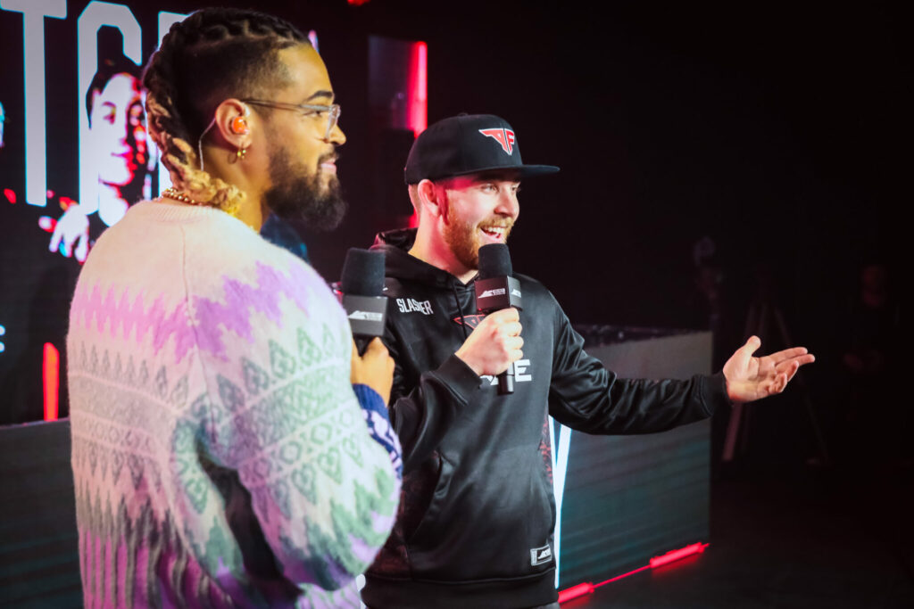 SlasheR talking to the crowd in Boston at Major 2. Photo via Call of Duty League.