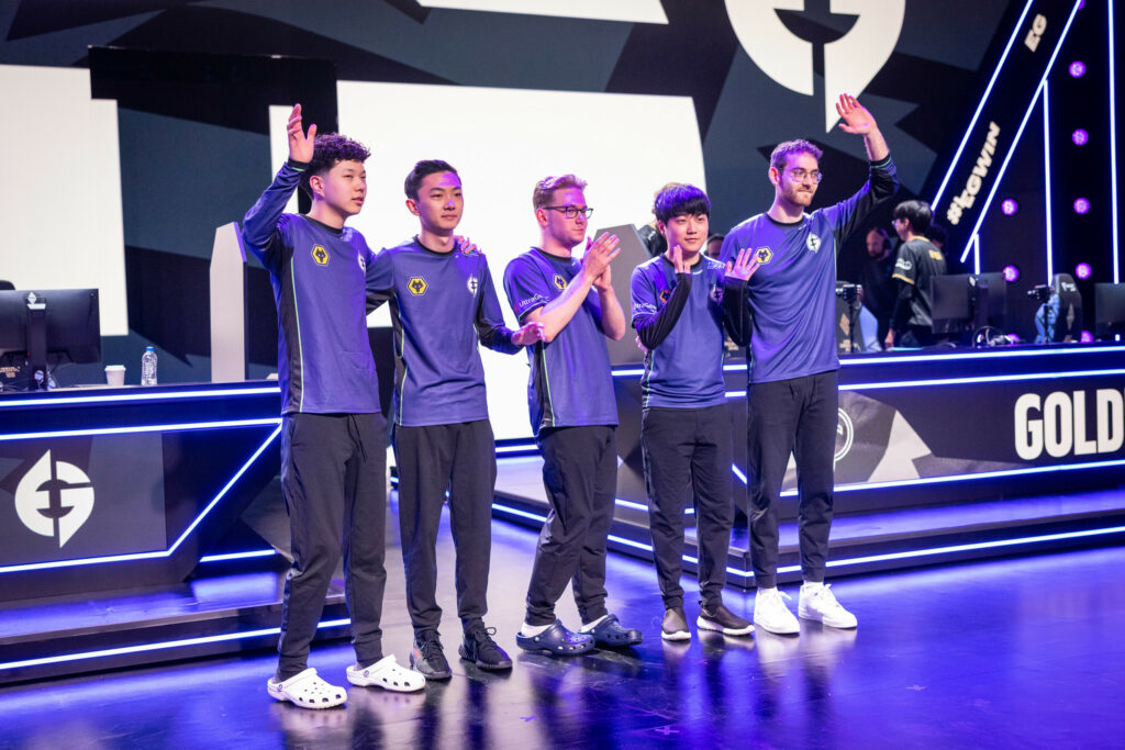 Evil Geniuses at day one of the 2023 Spring Split Photo by Colin Young-Wolff/Riot Games