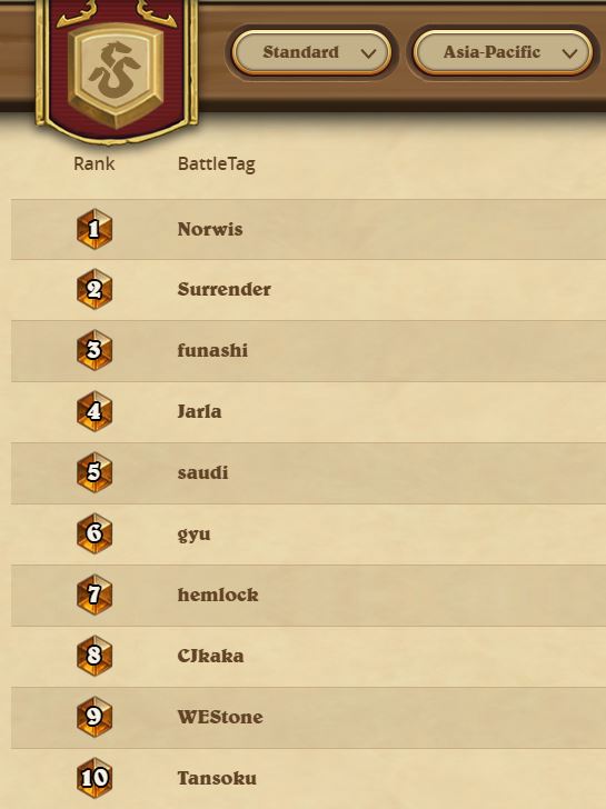 Hearthstone Ranked Ladder Leaderboard Now Live!