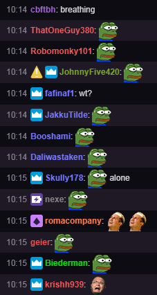 MonkaS spammed in Twitch Chat