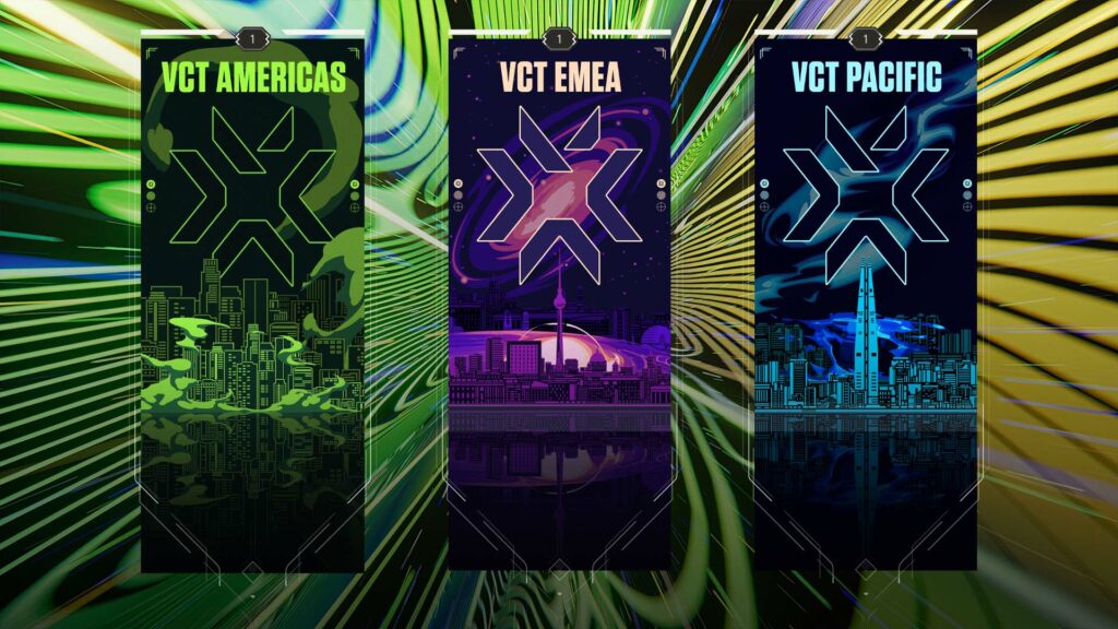 VCT LOCK//IN 2023 capsule exclusive regionally themed cards (Image via Riot Games)