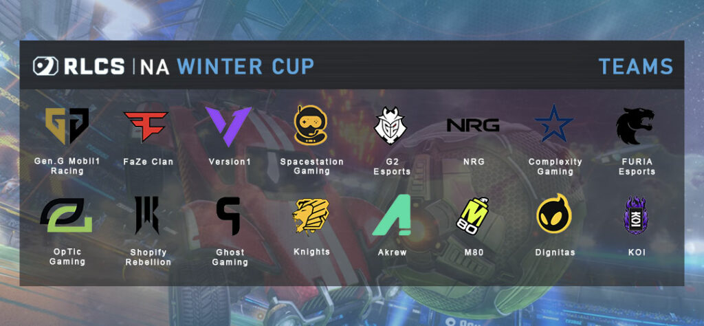 RLCS NA Winter Cup teams. Image from Esports.gg.
