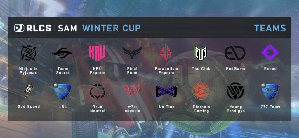 RLCS 2022-23 SAM Winter Cup teams. Image by Esports.gg.