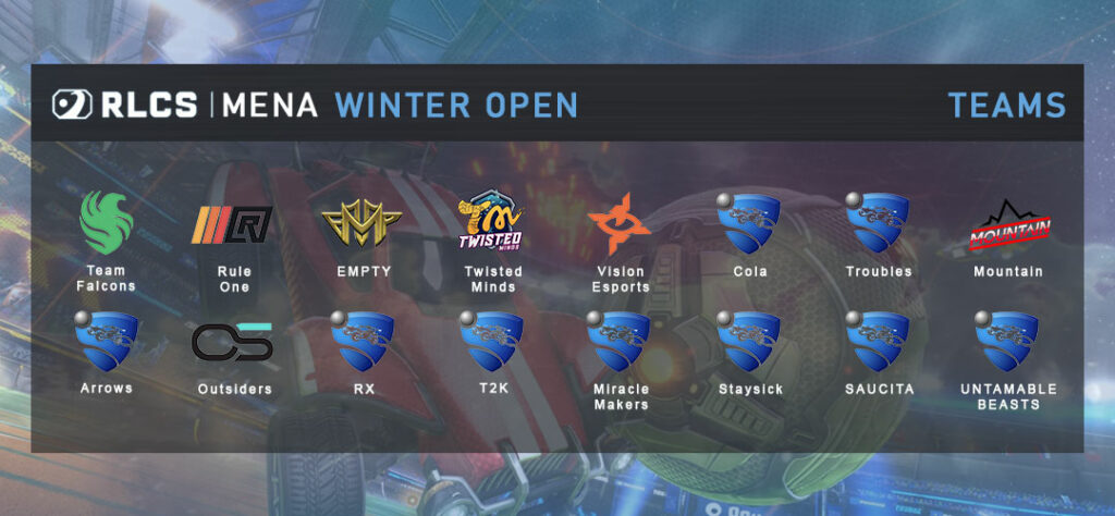 RLCS MENA Winter Open Teams. Image via Esports.gg.