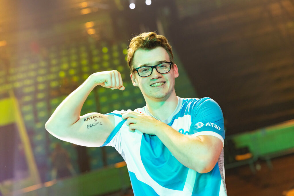 Jordan "Zellsis" Montemurro of Cloud9 poses at the VALORANT Champions Tour 2023: LOCK//IN Groups Stage on February 14, 2023, in Sao Paulo, Brazil. (Photo by Colin Young-Wolff/Riot Games)