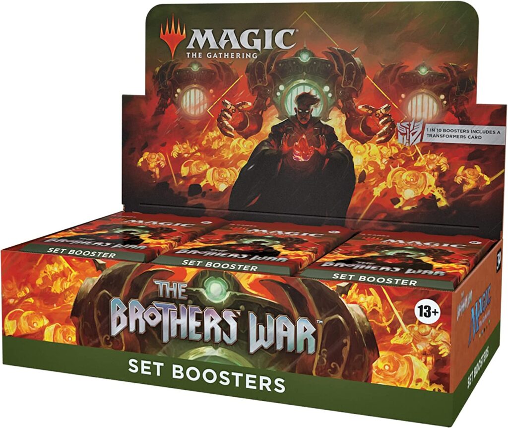 The Brothers' War Set Booster Box contains 30 packs and is currently on discount