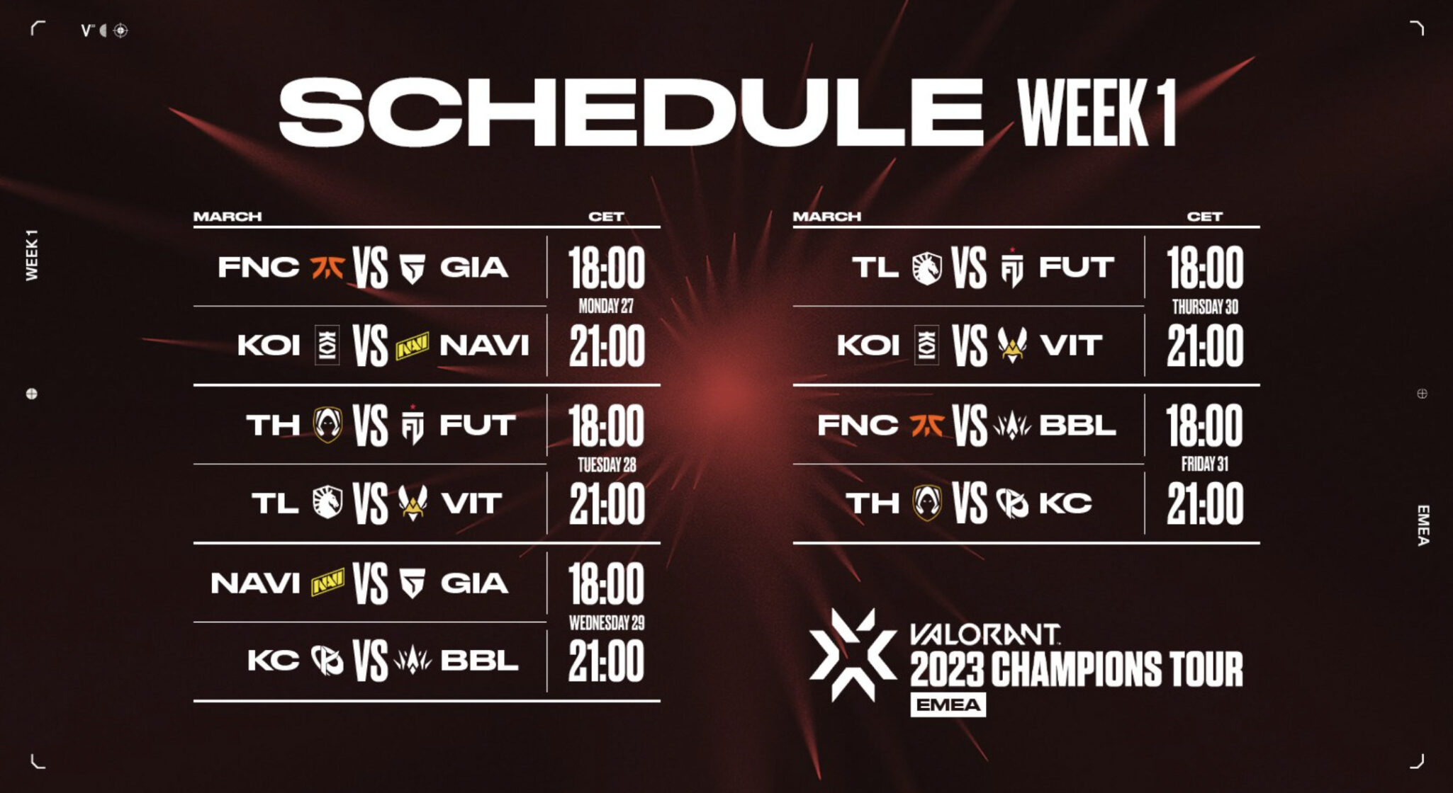 VALORANT EMEA Champions Tour schedule 2023 revealed esports.gg