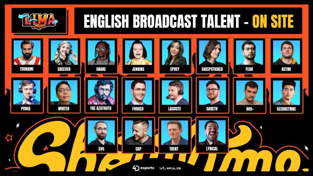 English Broadcast Talent for the Lima Major.