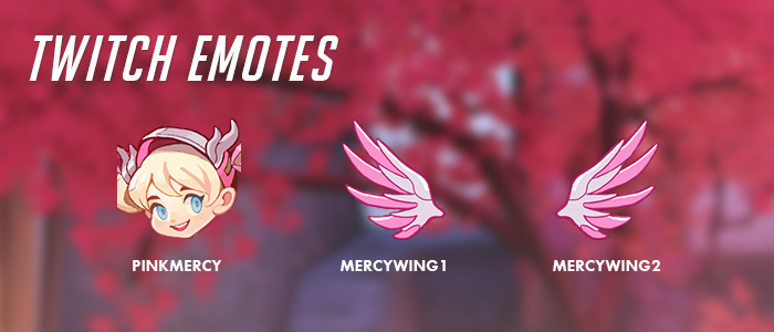 Pink Mercy Twitch emotes (Image via Blizzard Entertainment)