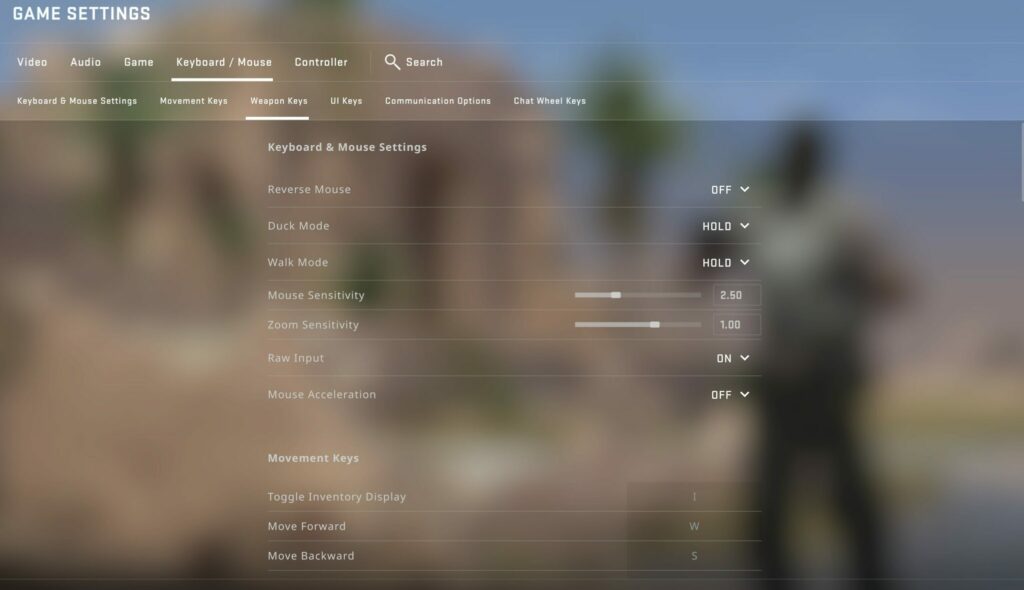 The CS:GO Game settings allow you to change your in-game sensitivity