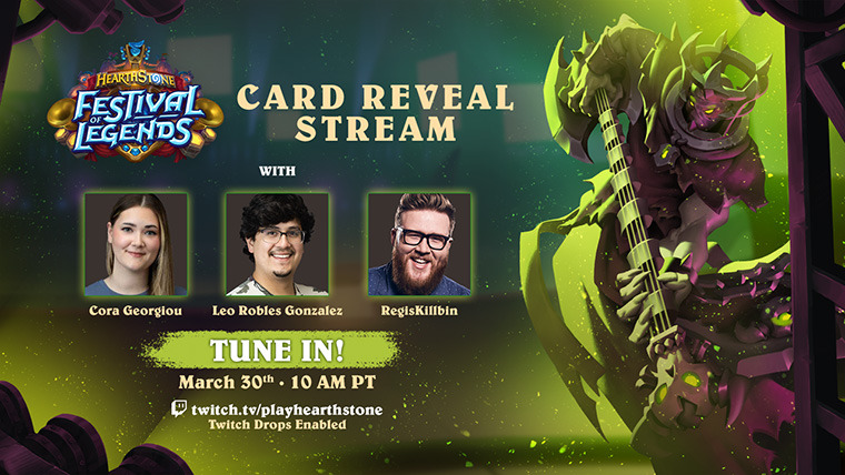 Hearthstone Festival of Legends card reveal stream information (Image via Blizzard Entertainment)