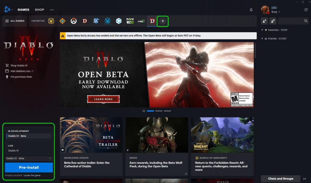 Diablo 4 Open Beta download (Image via Blizzard Entertainment)