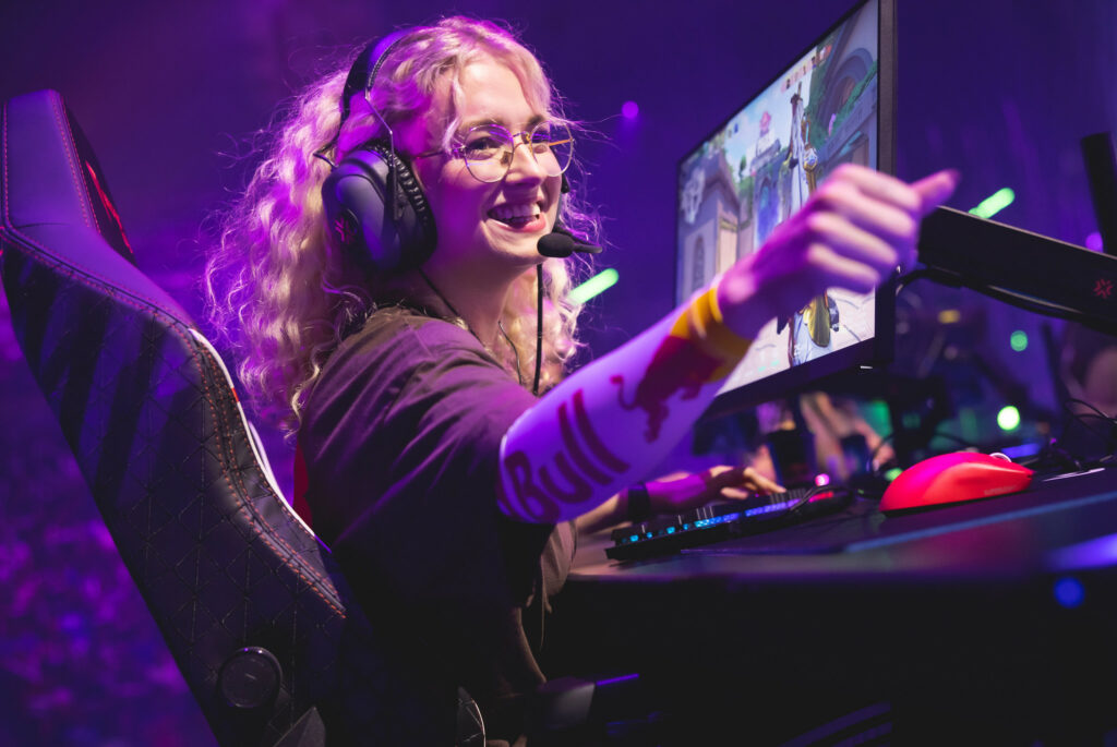 G2 mimi participated in the showmatch for Team Tarik. Photo by Colin Young-Wolff/Riot Games