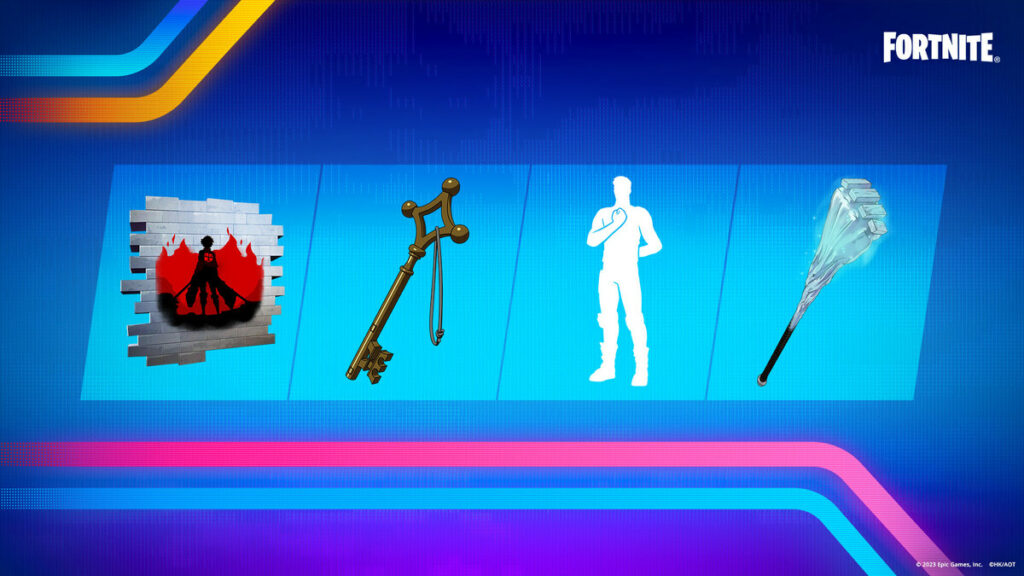 Spray,  Back Bling, Emote, and Pickaxe via Epic Games