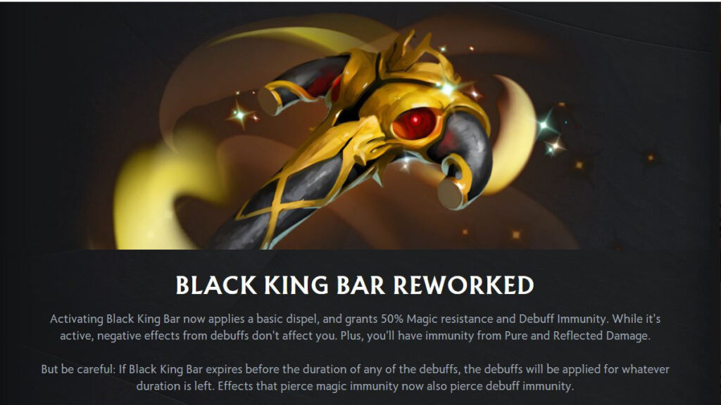 Key change to Black King Bar in Dota 2 patch 7.33 (Image via <a href="https://www.dota2.com/patches/7.33" target="_blank" rel="noreferrer noopener nofollow">Dota 2 patch notes</a>)