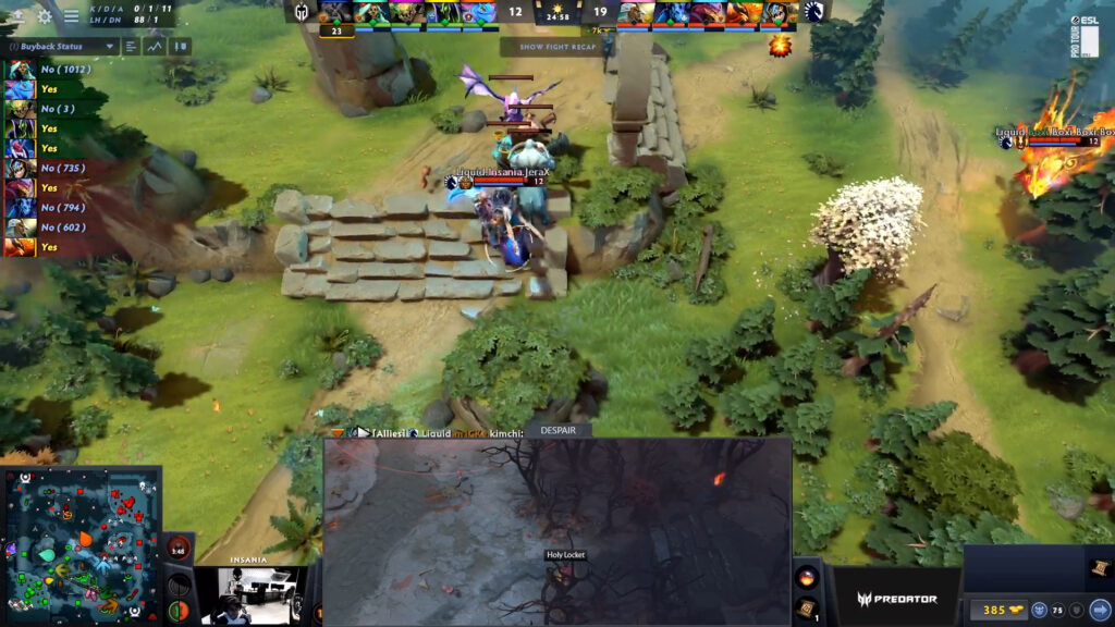 Insania dropped his Holy Locket at minute 20 and didn't find it until the 30-minute mark (Image via ESL)