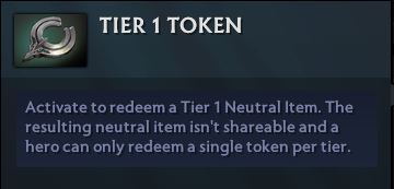 Tier 1 Neutral Token to redeem Tier 1 neutral item