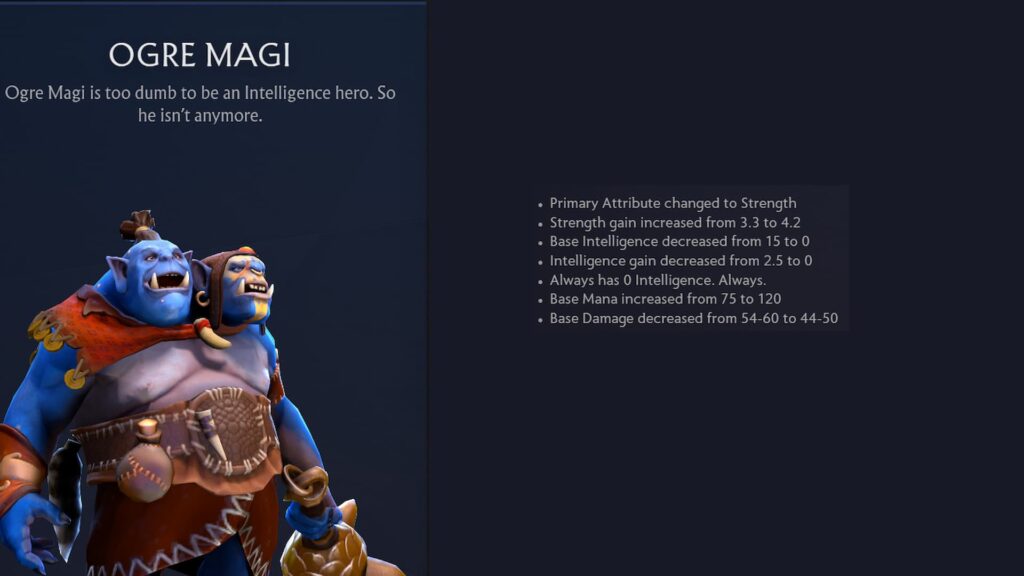 Ogre Magi is so dumb they removed his intelligence stat (Image via Valve)