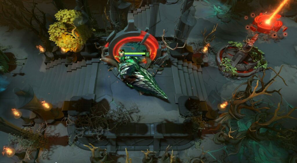 There are Twin Gates and an outpost near the Dota 2 Roshan Pit. (Image Credit: esports.gg)