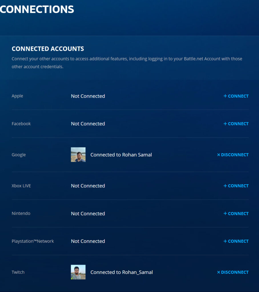 The Battle.net Connections page. Check for the XBOX Live, Nintendo and Playstation account connections if you want to merge your accounts.&nbsp;