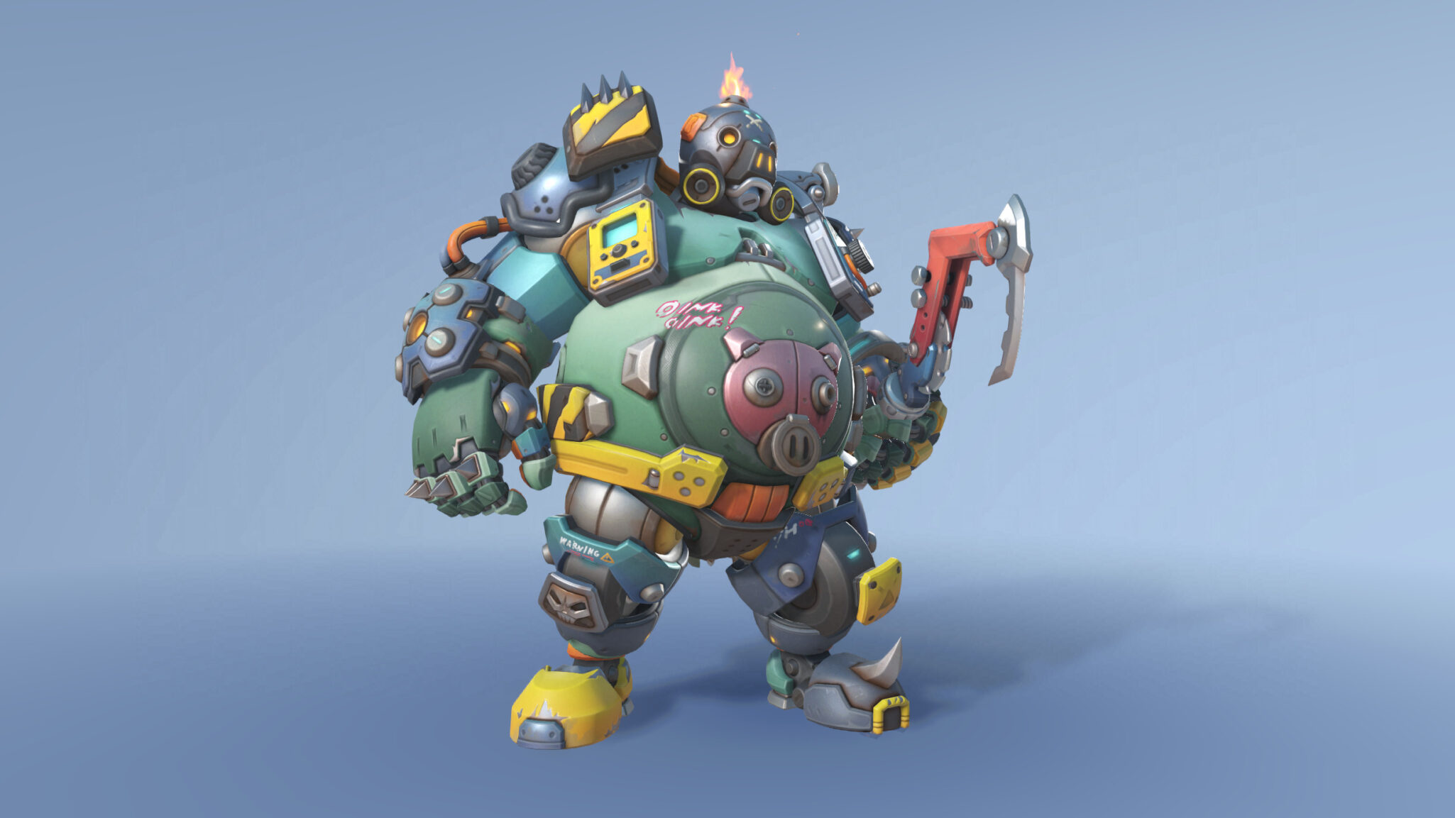 The legendary Robot Roadhog skin or Roadbot skin in Overwatch 2 (Image via Blizzard Entertainment)