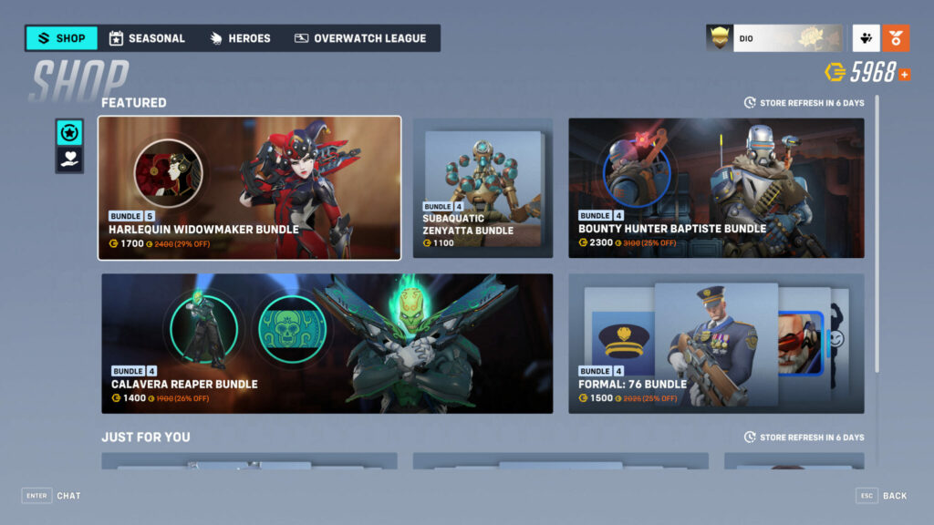 Accessing the in-game shop (Image via Blizzard Entertainment)