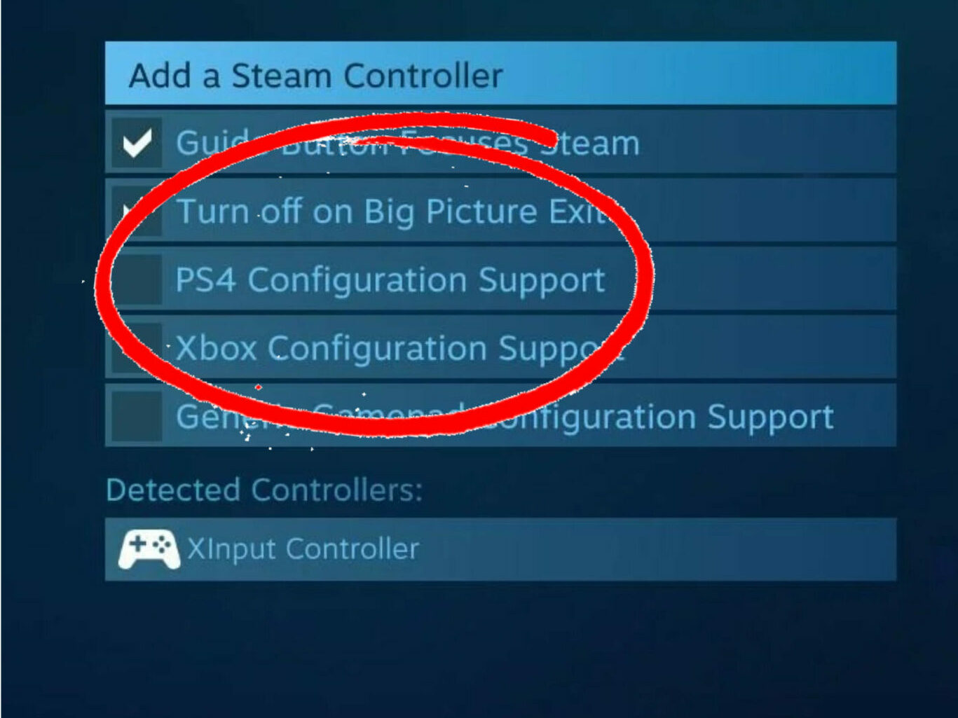 Ps4 Configuration Support via Steam