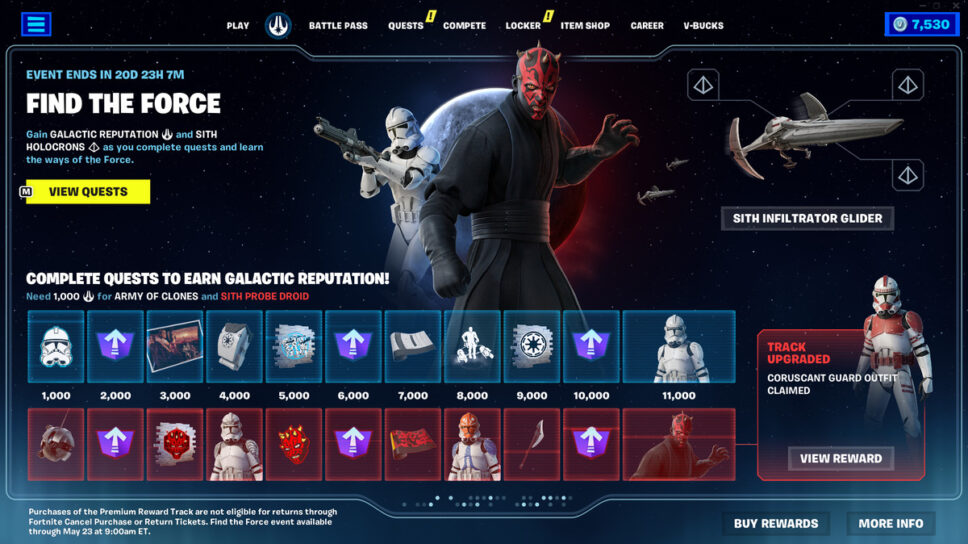 Fortnite Find the Force Star Wars Quests explained cover image