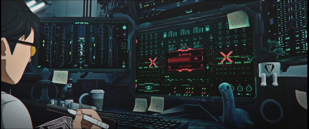 Blue Nessie on Crypto's desk (via Apex Legends on YouTube)