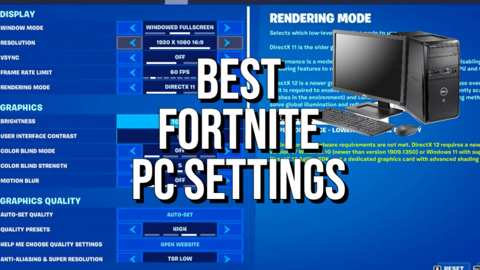 Best Settings PC  Fortnite - GameWith