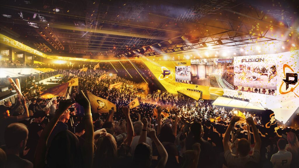 <em>A mockup of Fusion Arena created in 2019 to hype up the groundbreaking of what was to be the Philadelphia Fusion home arena.</em>