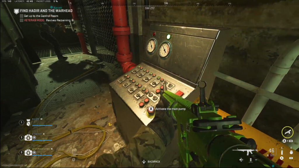 The valves will make the console light up at different times in Raid Episode 3.