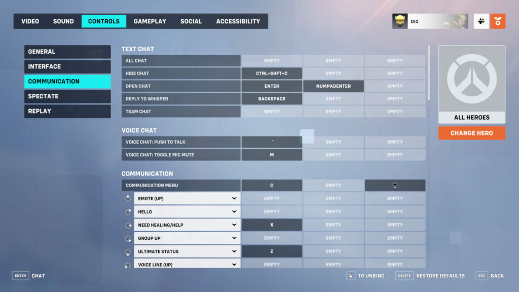 Overwatch 2 voice chat settings (Image via Blizzard Entertainment)