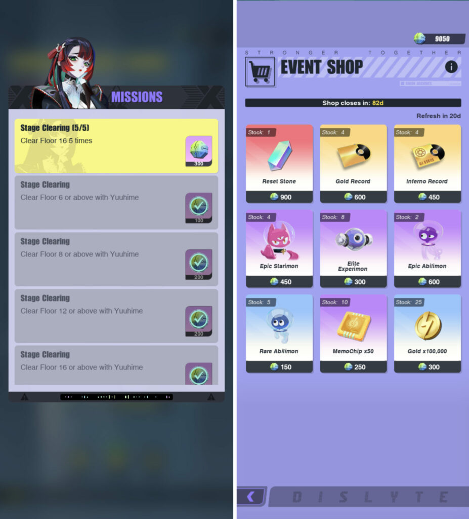Use Reincarnation Points to purchase items from the Dislyte event shop (Image via Lilith Games)