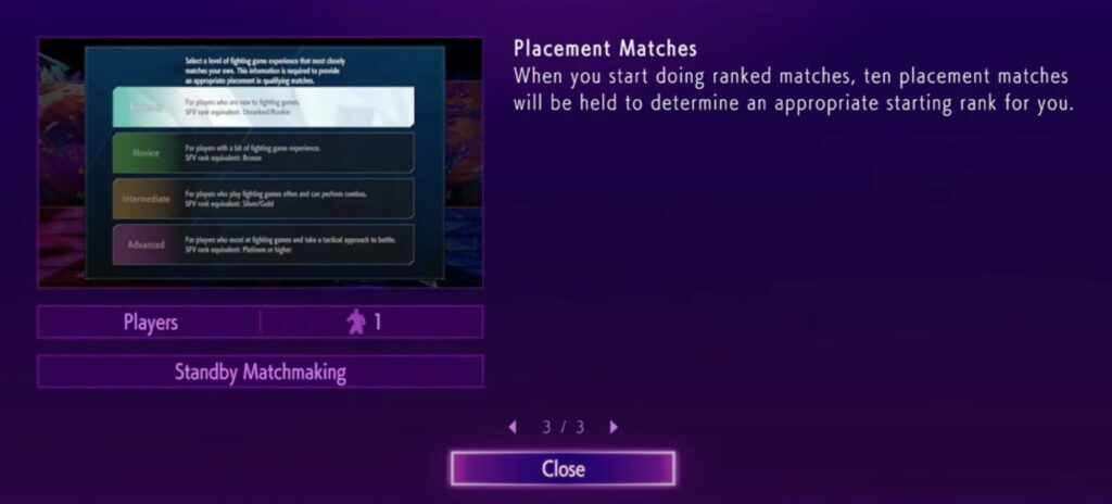 Placement matches in Street Fighter 6 (Image via Capcom)