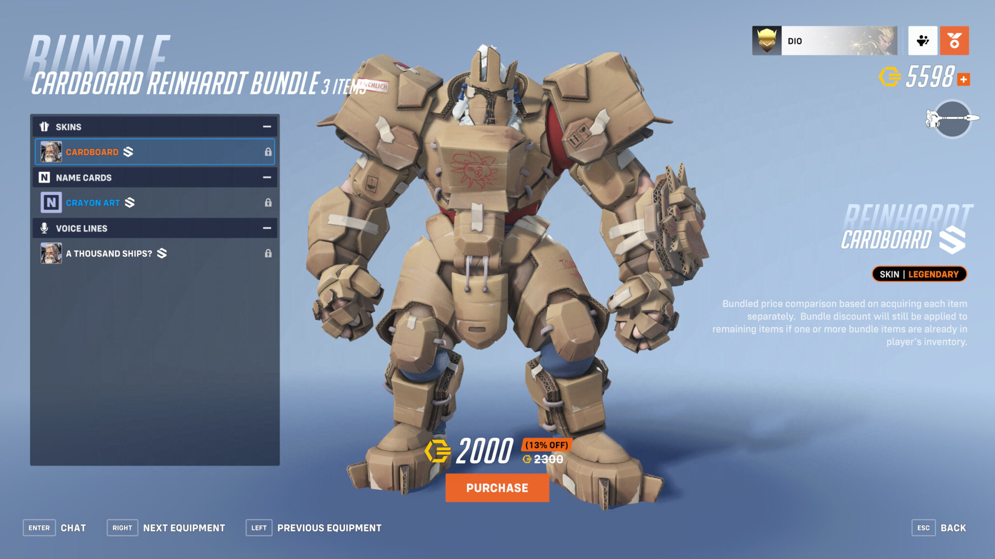 Overwatch 2 legendary Reinhardt skin (Image via Blizzard Entertainment)